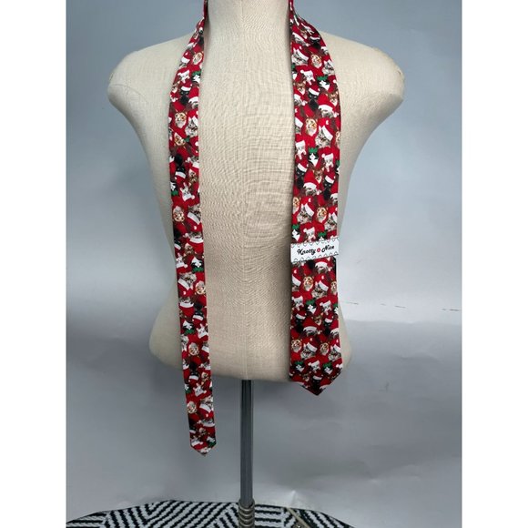 Knotty and Nice Santa Cats Holiday Christmas Tie OS Red Santa Polyester - Picture 15 of 16
